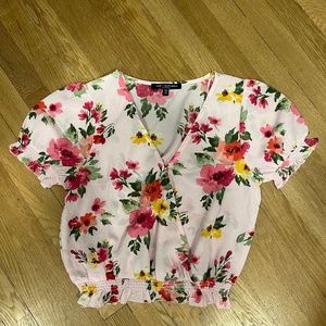 One clothing pink floral blouse